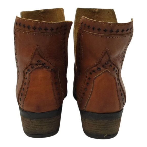 Very Volatile Brescia Western Boot Womens 7 Bootie Ankle Slip On Brown Leather - Picture 4 of 16